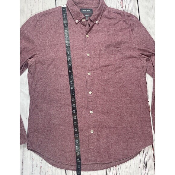 Bonobos Shirt Mens Medium Red Standard Fit Long Sleeve Button up Adult - Picture 8 of 10